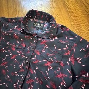 Senor De Los Cielos Black Pearl Snap Floral Print‎ Western Shirt Men's Size M